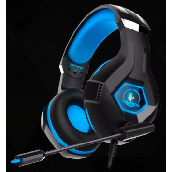 Гарнитура проводная накладная игровая  Panteon GHP-250 черно-синяя