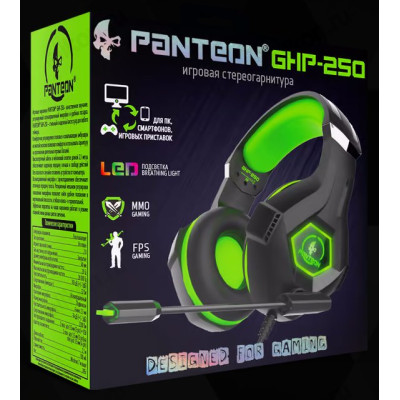Проводные наушники Panteon GHP-250 черный/зеленый-1