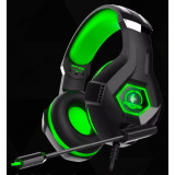 Гарнитура проводная накладная игровая Panteon GHP-250 черно-зеленая(2х3, 5мм mini jack, многоцветная