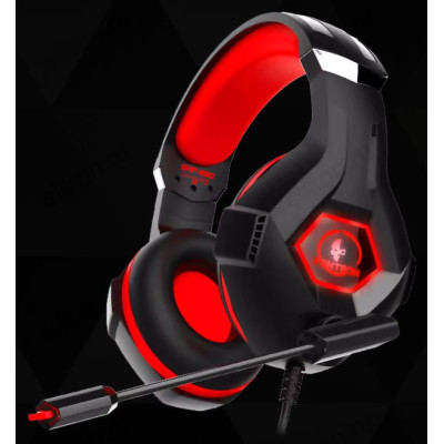 Гарнитура проводная накладная игровая  Panteon GHP-250 черно-красная