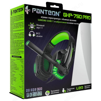 Проводные наушники Panteon GHP-750 PRO черный/зеленый-2