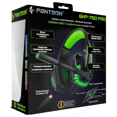 Проводные наушники Panteon GHP-750 PRO черный/зеленый-3