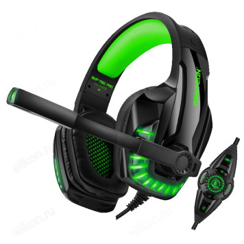 Проводные наушники Panteon GHP-750 PRO черный/зеленый