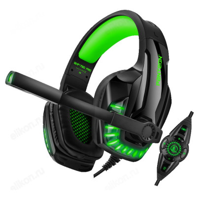 Проводные наушники Panteon GHP-750 PRO черный/зеленый