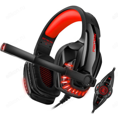 Гарнитура проводная накладная игровая  Panteon GHP-750 PRO черно-красная-1