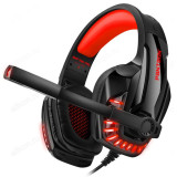 Гарнитура проводная накладная игровая Panteon GHP-750 PRO черно-красная (USB, однотон.LED, звук 7.1, 