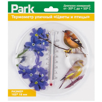 Термометр уличный 'Цветы и птицы' PARK ECOS 000152-4