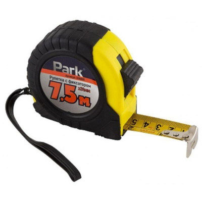 Рулетка с фиксатором ПВХ корпус, 7,5 мх24 мм PARK ECOS 006891