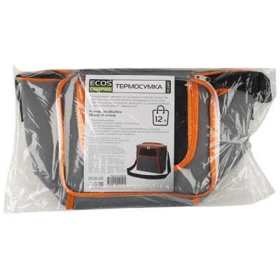 Термосумка PC2207, 12л, 26x20x24см, цвет: серо-оранжевый PARK ECOS 104569-3