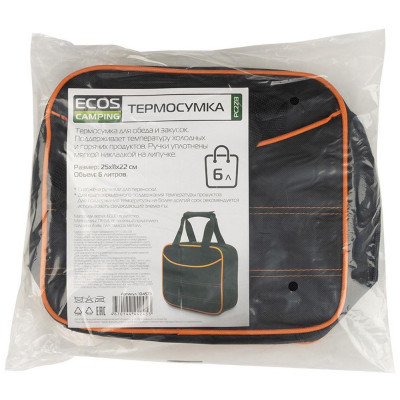 Термосумка PC2213, 6л, 25x11x22см, цвет: черный PARK ECOS 104573-4