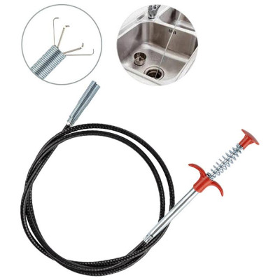 Трос сантехнический с зажимом для прочистки труб и удаления засоров 160см PARK ECOS 105033