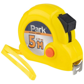 Рулетка с фиксатором пластиковый корпус, 5мх19мм PARK ECOS 105971-2