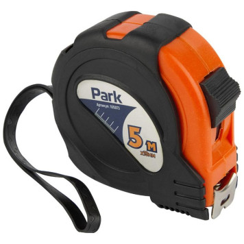 Рулетка с фиксатором прорезиненный корпус, 5м х 19мм PARK ECOS 105973