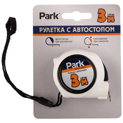 Рулетка с автостопом 3мx16мм PARK ECOS 109625-3