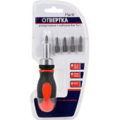 Отвертка реверсивная OTV07NB с набором бит 5+1 PARK ECOS 356207