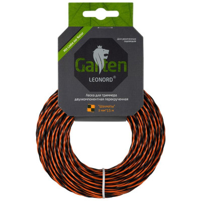 Леска для триммеров двухкомпонентная перекрученная ' Шахматы' 3.0мм, 15м, квадрат PARK ECOS 990641-4