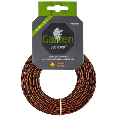 Леска для триммеров двухкомпонентная перекрученная ' Торнадо' 3.0мм, 15м, квадрат PARK ECOS 990644-4