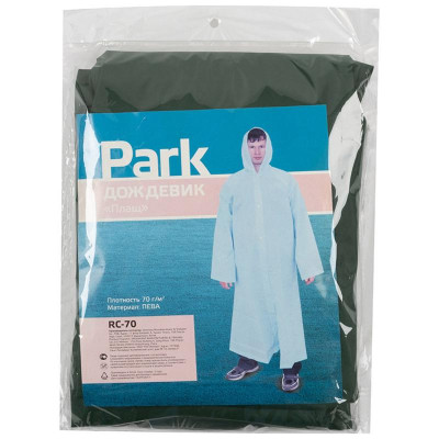 Дождевик-плащ RC-70, размер L зеленый PARK ECOS 999107-2