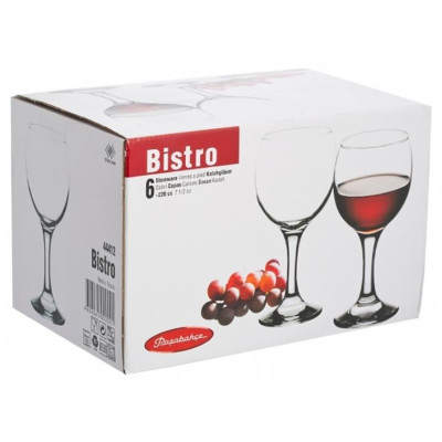 Набор бокалов BISTRO 6шт 225мл (красное вино) PASABAHCE 44412B