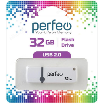 Память USB  32GB Perfeo C07 White