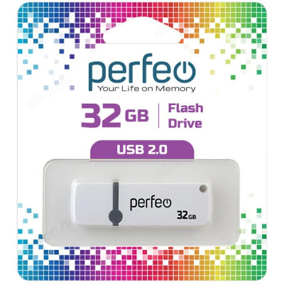 Память USB  32GB Perfeo C07 White
