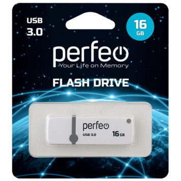 Память USB  16GB Perfeo C08 White