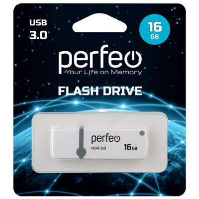 Память USB  16GB Perfeo C08 White
