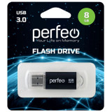 Память USB 8GB Perfeo C14 Black metal series