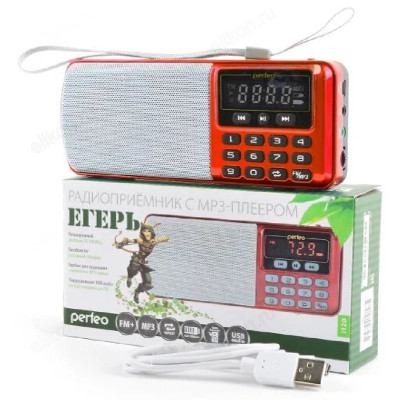 Радиоприёмник цифровой Perfeo Егерь i120-RED-1