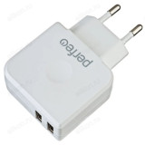 Зарядка сетевая Perfeo I4621 2USB 3.4А белый