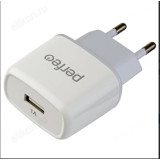 Зарядка сетевая Perfeo A I4625,1А, USB, белый