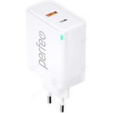 Зарядка сетевая Perfeo I4653 USB-A+TYPE-C GaN 30W белый