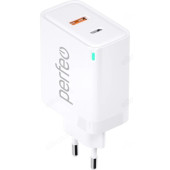 Зарядка сетевая Perfeo I4653 USB-A+TYPE-C GaN 30W белый Зарядка сетевая Perfeo I4653 USB-A+TYPE-C GaN 30W белый