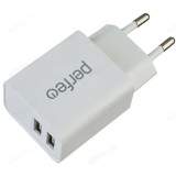 Зарядка сетевая Perfeo I4658 2USB 2,4А белый