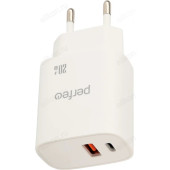 Зарядка сетевая Perfeo I4661 USB-A+TYPE-C 20W белый Зарядка сетевая Perfeo I4661 USB-A+TYPE-C 20W белый