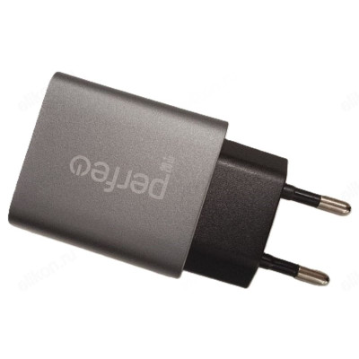Зарядка сетевая Perfeo I4668 USB серый-1