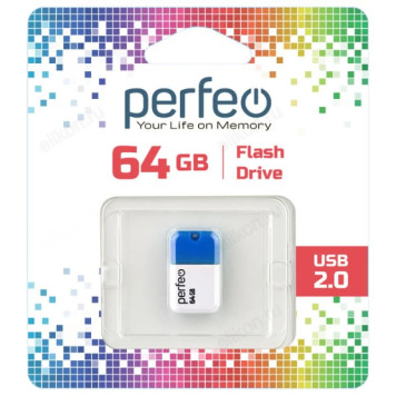 Память USB  64GB Perfeo M04 Blue