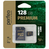 Карта MicroSD 128GB Perfeo High-Capacity (Class 10) UHS-1 V30 без адаптера Карта MicroSD 128GB Perfeo High-Capacity (Class 10) UHS-1 V30 без адаптера
