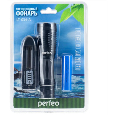Фонарь Perfeo LT-034-A Silver, 800LM, CREE T6, аккумулятор 18650+3*AAA, Zoom, 5 режимов, светодиодны-2