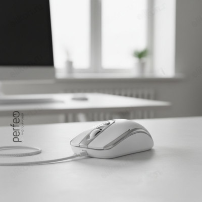 Мышь Perfeo оптическая PROFIL PF_4931 бел-сер