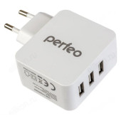 Зарядка сетевая Perfeo A4134 4.8А, 3USB,"CUBE 3", белый Зарядка сетевая Perfeo A4134 4.8А, 3USB,"CUBE 3", белый