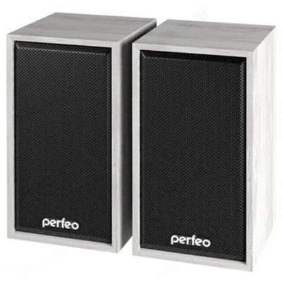 Акустика 2.0,  6W, Perfeo Cabinet, PF_A4389, USB, белый дуб-1