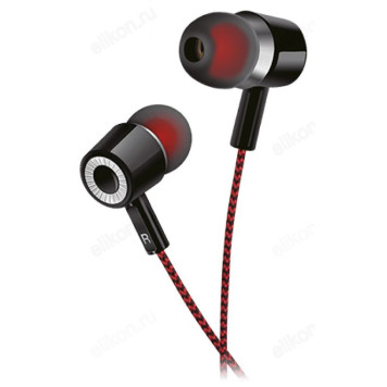 Наушники проводные Perfeo Mild, черно-красный