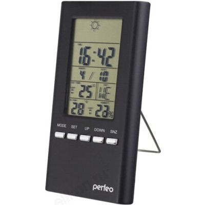 Часы-метеостанция Perfeo Meteo PF-S3331F, пластик, серебристые