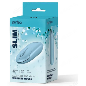Мышь Perfeo оптическая SLIM голубая-3