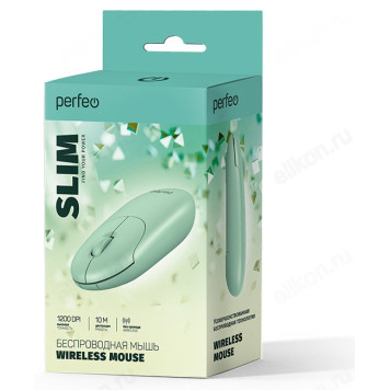Мышь Perfeo оптическая  SLIM зеленая-3