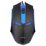 Мышь Perfeo оптическая "FACE", 3 кн, USB, черн, GAME DESIGN, 7 цв. подсветка, 1000-1600-3200-6400 D