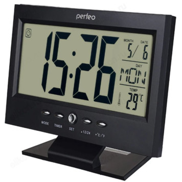 Часы-метеостанция Perfeo Set PF-S2618, пластик, черные