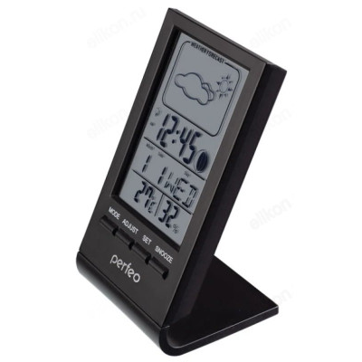 Часы-метеостанция Perfeo Angle PF-S2092, пластик, серебристые