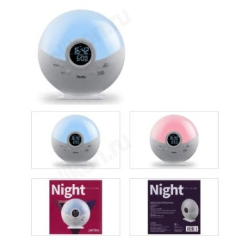 Часы Perfeo Night PF-S523G, пластик, серебрянные